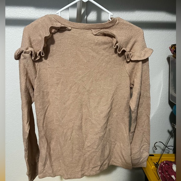 June and Hudson light pink sweater with ruffle sleeves - Picture 1 of 3